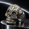 Cathedral Cross Ring — silver with gold-colour accents