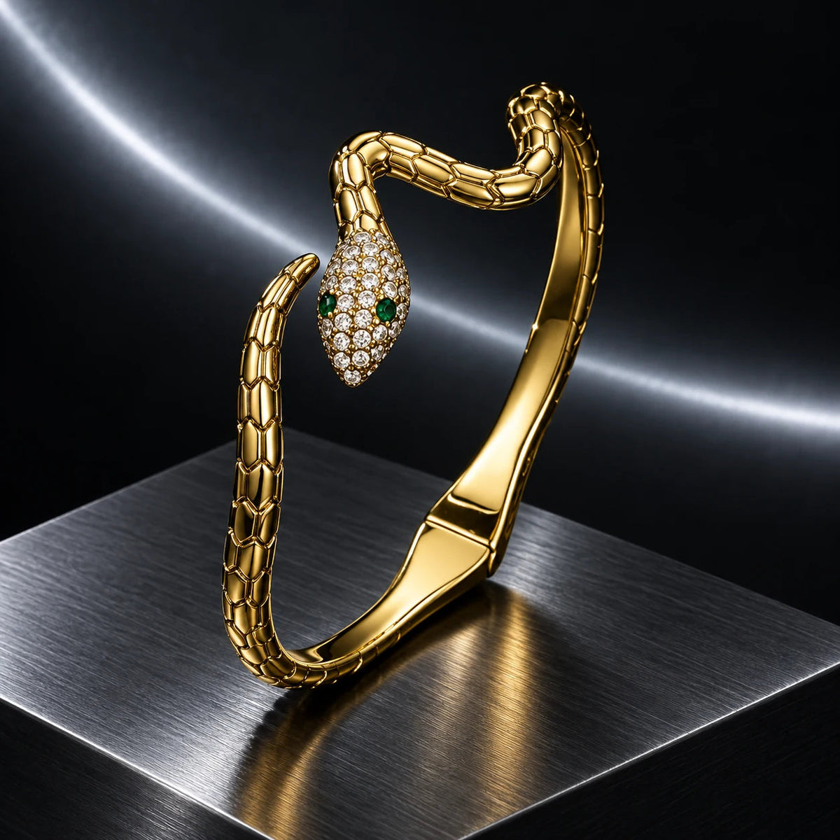 Serpent Cuff — gold-colour finish