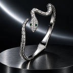 Serpent Cuff — silver-colour finish
