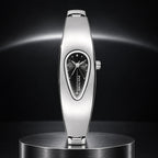 Liquid Drop Watch — Black in a dark chrome studio setting