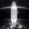 Liquid Drop Watch — Silver in a dark chrome studio setting