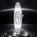 Liquid Drop Watch — Silver in a dark chrome studio setting