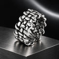 Archive Weave Ring — product in a dark chrome studio setting