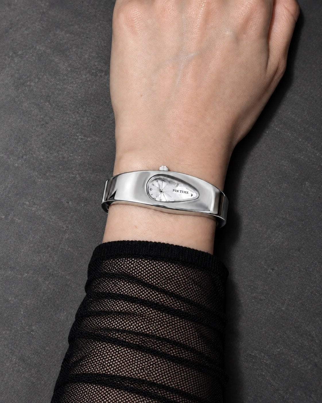 Liquid Drop Watch — Worn editorial — Silver